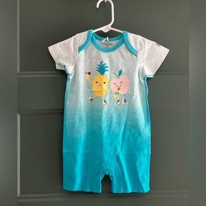 Polarn O. Pyret Blue and White Kids Bodysuit